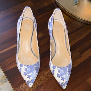 Michael Kors Blue Floral Pointed-Toe Heels